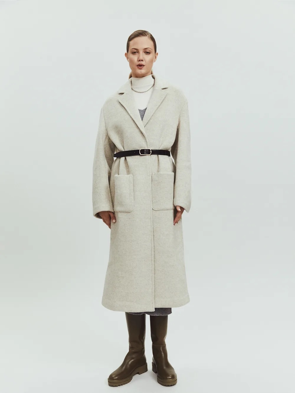 Reformation Albert coat in Oat | Size Medium